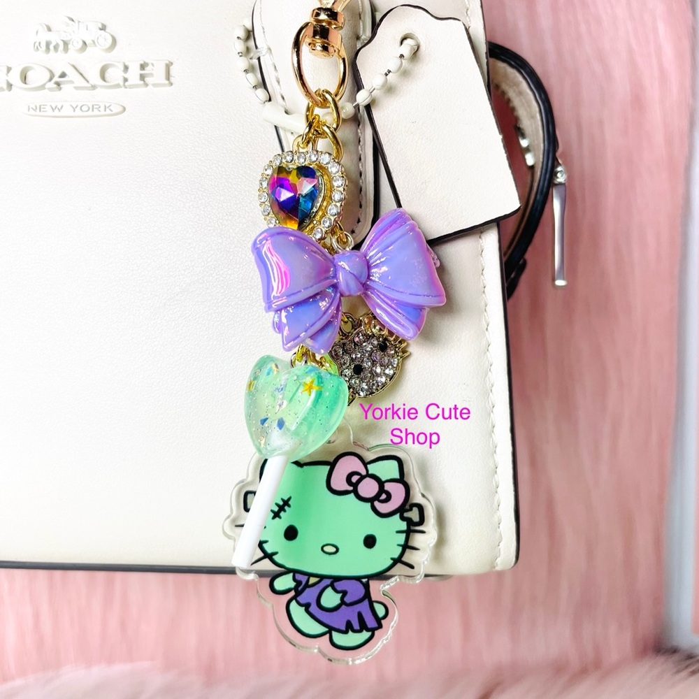 New Hello Kitty Frankenstein Themed Charm for Purse/Bag/Keychain
